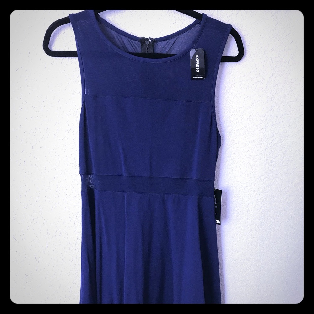 NWT Express M Navy Skater Dress
